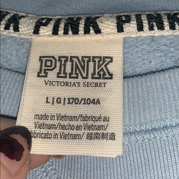VS PINK Blue, White and Gray Long Sleeved Shirt - Picture 2 of 3